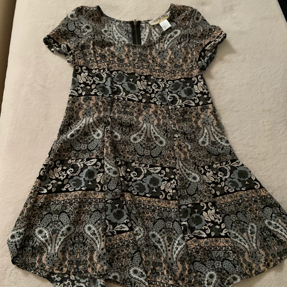 Floral print, asymmetrical hem sun dress
